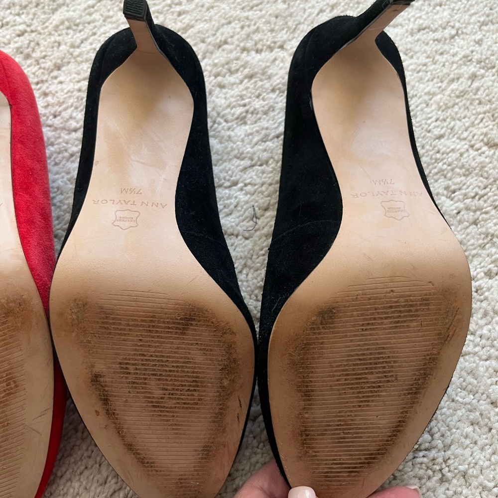 Ann Taylor Black Suede Heels